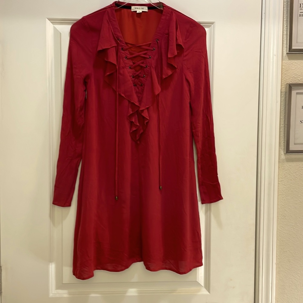 Taylor & Sage Burgundy Long Sleeve Dress
